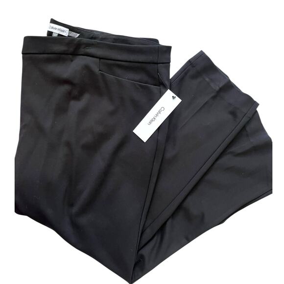 Calvin Klein Flat Front Ponte Ankle Dress Pants | Plus 24W, Black NEW! - Picture 5 of 16